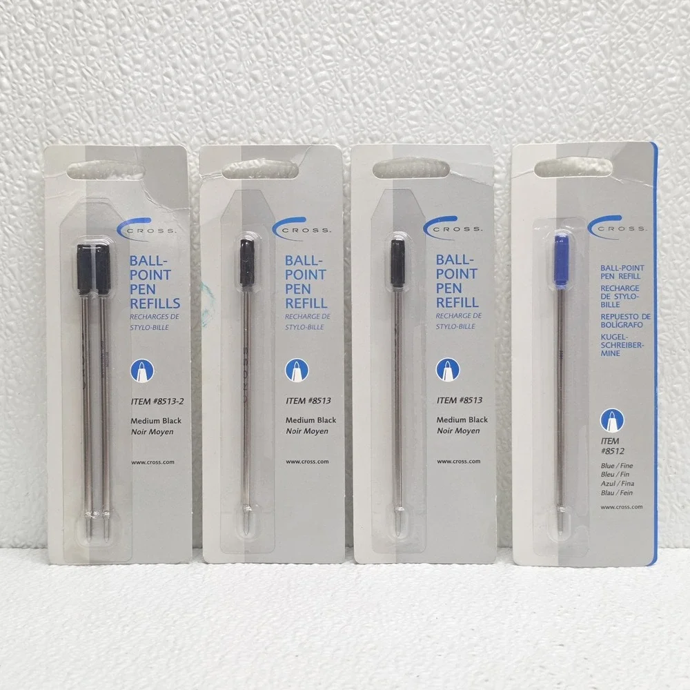 Cross 8512 8513 Ballpoint Pen Refills Blue & Black Ink Mixed Lot Of 4 NOS